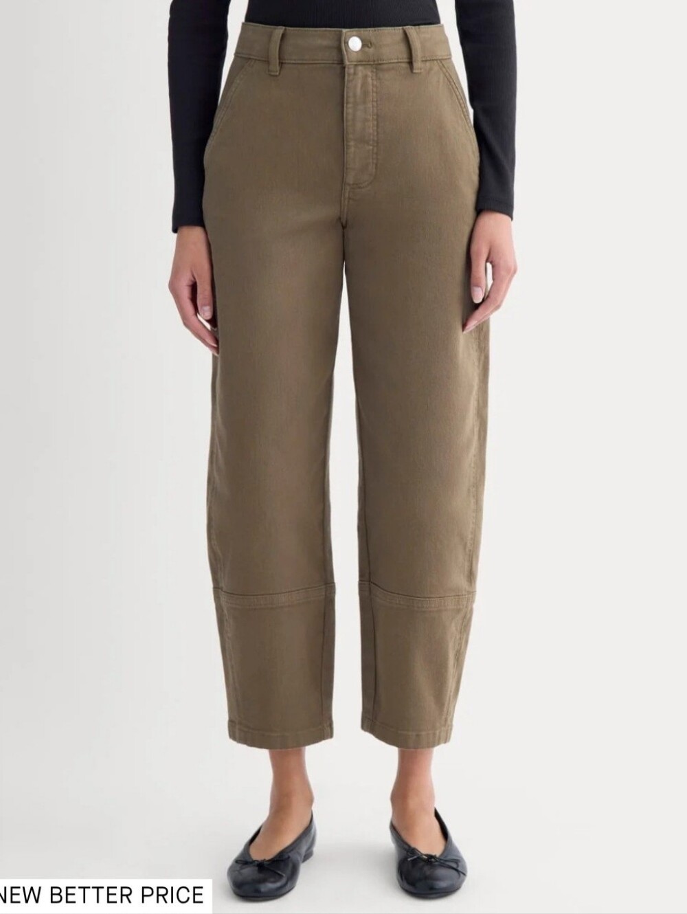 New Everlane High Waist Utility Barrel Crop Ankle Organic Cotton Jeans